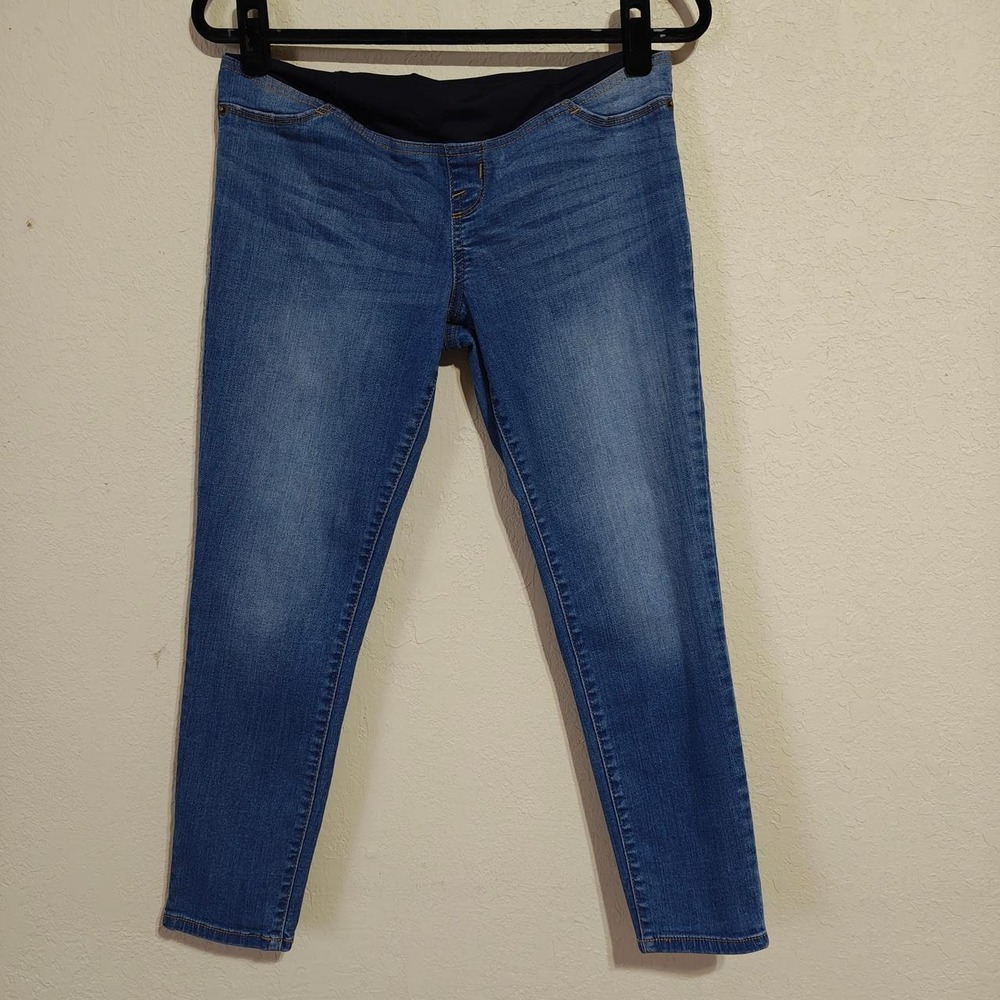 Isabel Maternity Blue Skinny Crop Jeans Over Belly Denim Pants Size 4 S